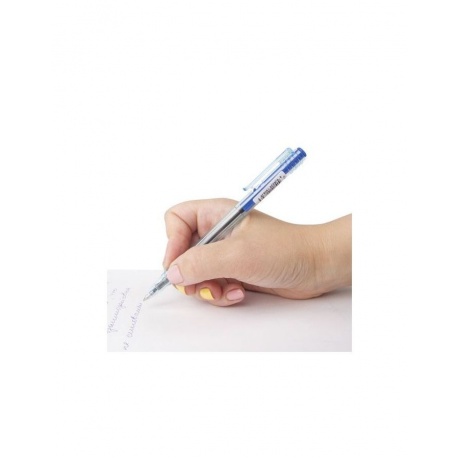 Ручка шариковая масляная автоматическая BRAUBERG Click Blue, СИНЯЯ, тонированный корпус, узел 1 мм, линия письма 0,5 мм, OBPR136, (100 шт.) - фото 7