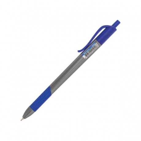 Ручка шариковая масляная автоматическая BRAUBERG Extra Glide R-Grip Grey, СИНЯЯ, узел 0,7 мм, линия письма 0,35 мм, OBPR164, (24 шт.) - фото 1