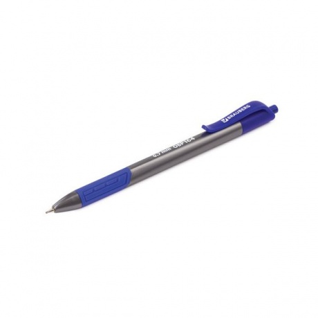 Ручка шариковая масляная автоматическая BRAUBERG Extra Glide R-Grip Grey, СИНЯЯ, узел 0,7 мм, линия письма 0,35 мм, OBPR164, (24 шт.) - фото 5