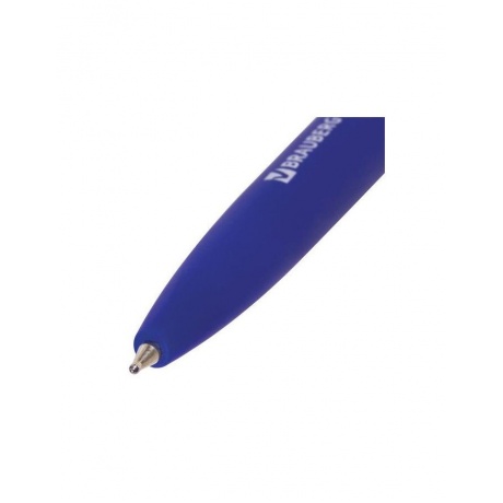 Ручка шариковая масляная автоматическая BRAUBERG Sky Blue, СИНЯЯ, soft-touch, узел 0,7 мм, линия письма 0,35 мм, BPR173, (24 шт.) - фото 3