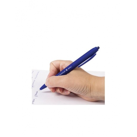 Ручка шариковая масляная автоматическая BRAUBERG Sky Blue, СИНЯЯ, soft-touch, узел 0,7 мм, линия письма 0,35 мм, BPR173, (24 шт.) - фото 7
