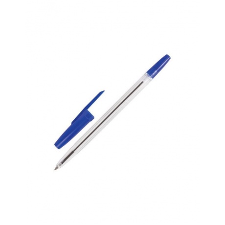 Ручка шариковая BRAUBERG Line, СИНЯЯ, корпус прозрачный, узел 1 мм, линия письма 0,5 мм, BP177, (100 шт.) - фото 2