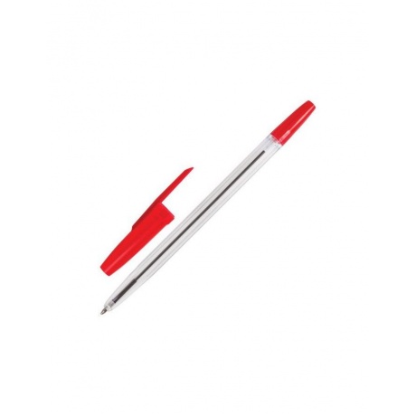 Ручка шариковая BRAUBERG Line, КРАСНАЯ, корпус прозрачный, узел 1 мм, линия письма 0,5 мм, BP179, (100 шт.) - фото 2