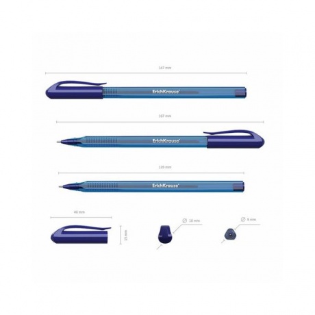 Ручка шариковая масляная ERICH KRAUSE Ultra Glide U-18, СИНЯЯ, узел 1 мм, линия письма 0,5 мм, 32534, (24 шт.) - фото 6