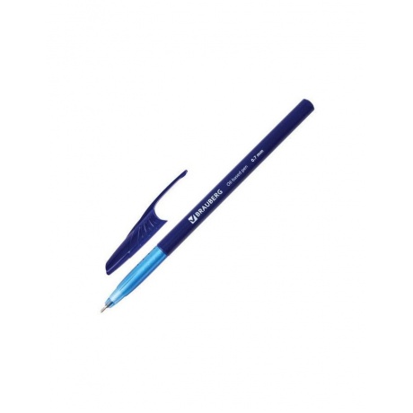 Ручка шариковая масляная BRAUBERG Oil Base, СИНЯЯ, корпус синий, узел 0,7 мм, линия письма 0,35 мм, 141634, (24 шт.) - фото 1