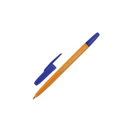 Ручка шариковая BRAUBERG Carina Orange, СИНЯЯ, корпус оранжевый, узел 1 мм, линия письма 0,35 мм, BP214, (100 шт.) - фото 1