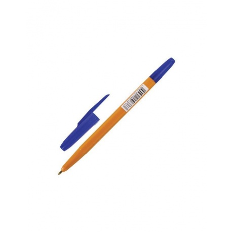 Ручка шариковая BRAUBERG Carina Orange, СИНЯЯ, корпус оранжевый, узел 1 мм, линия письма 0,35 мм, BP214, (100 шт.) - фото 2