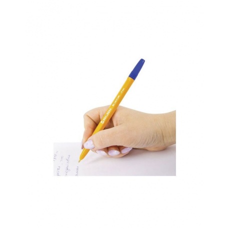 Ручка шариковая BRAUBERG Carina Orange, СИНЯЯ, корпус оранжевый, узел 1 мм, линия письма 0,35 мм, BP214, (100 шт.) - фото 8