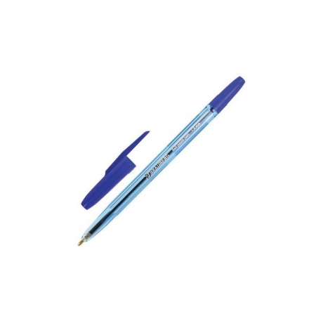 Ручка шариковая BRAUBERG Carina Blue, СИНЯЯ, корпус тонированный синий, узел 1 мм, линия письма 0,4 мм, BP215, (100 шт.) - фото 1