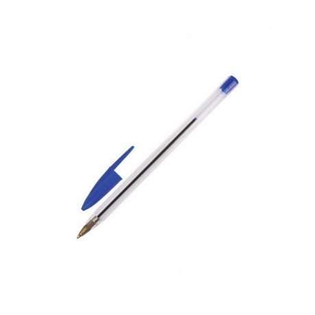 Ручка шариковая STAFF, СИНЯЯ, корпус прозрачный, узел 1 мм, линия письма 0,5 мм, BP233, (100 шт.) - фото 1