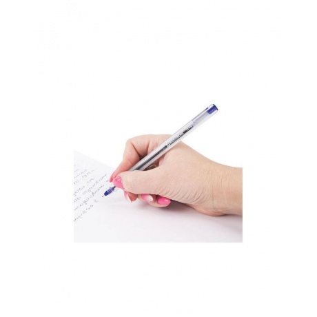Ручка шариковая масляная BRAUBERG Extra Glide, СИНЯЯ, трехгранная, узел 1 мм, линия письма 0,5 мм, OBP227, (36 шт.) - фото 9