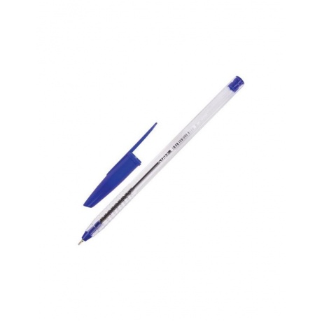Ручка шариковая масляная STAFF, СИНЯЯ, корпус прозрачный, игольчатый узел 0,7 мм, линия письма 0,35 мм, BP238, (50 шт.) - фото 1