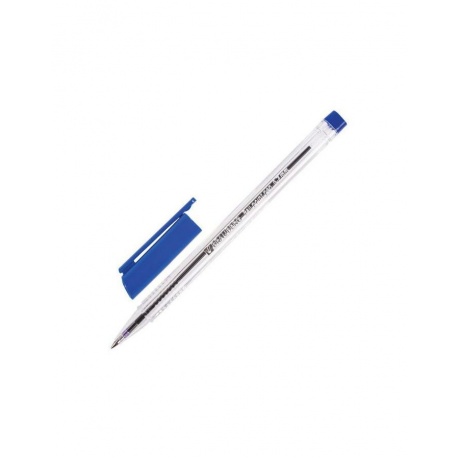 Ручка шариковая BRAUBERG трехгранная, СИНЯЯ, корпус прозрачный, узел 0,7 мм, линия письма 0,3 мм, BP216, (72 шт.) - фото 1