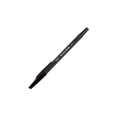 Ручка шариковая STAFF, ЧЕРНАЯ, корпус прорезиненный черный, узел 0,7 мм, линия письма 0,35 мм, BP191, (50 шт.) - фото 3
