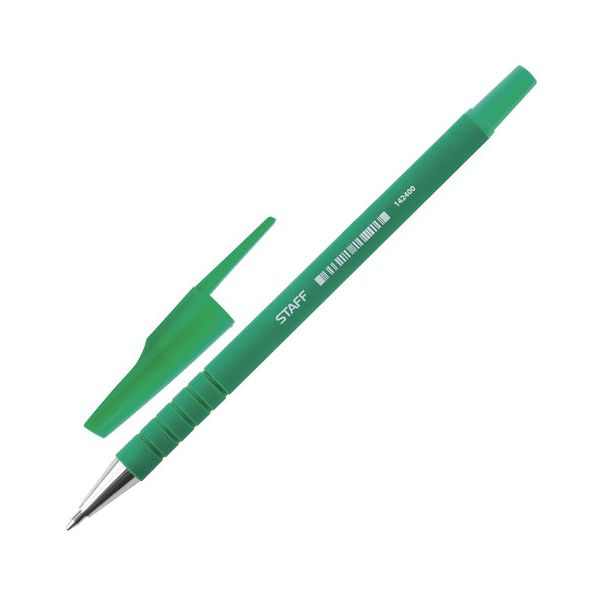 

Ручка шариковая STAFF, ЗЕЛЕНАЯ, корпус прорезиненный зеленый, узел 0,7 мм, линия письма 0,35 мм, BP193, (50 шт.)