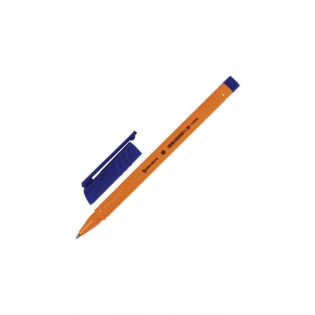 Ручка шариковая BRAUBERG Solar, СИНЯЯ, трехгранная, корпус оранжевый, узел 1 мм, линия письма 0,5 мм, BP172, (50 шт.) - фото 1