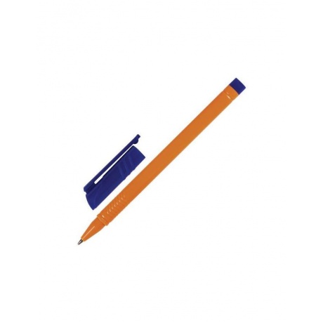 Ручка шариковая BRAUBERG Solar, СИНЯЯ, трехгранная, корпус оранжевый, узел 1 мм, линия письма 0,5 мм, BP172, (50 шт.) - фото 2
