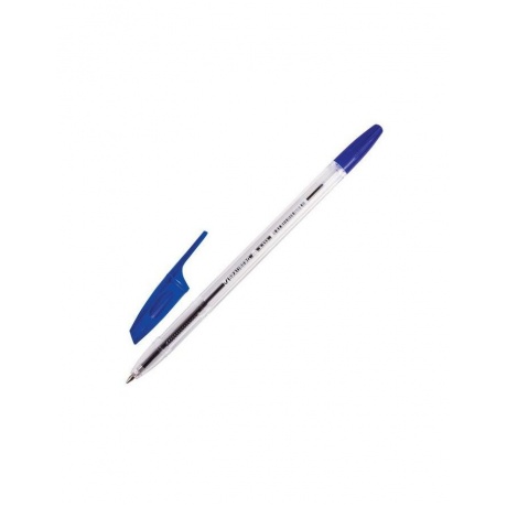 Ручка шариковая BRAUBERG X-333, СИНЯЯ, корпус прозрачный, узел 0,7 мм, линия письма 0,35 мм, BP163, (100 шт.) - фото 1