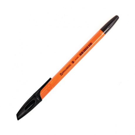 Ручка шариковая BRAUBERG X-333 Orange, ЧЕРНАЯ, корпус оранжевый, узел 0,7 мм, линия письма 0,35 мм, BP168, (100 шт.) - фото 3