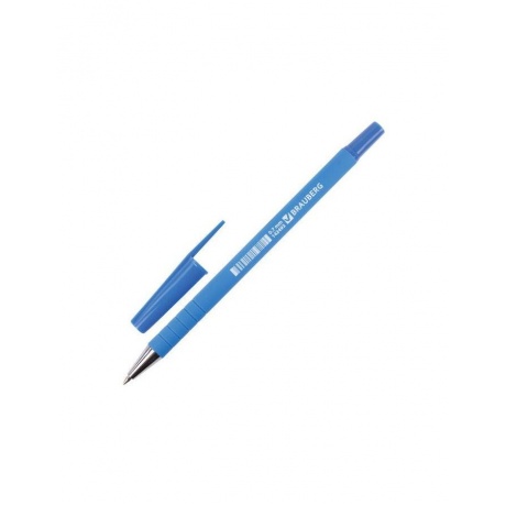 Ручка шариковая BRAUBERG Capital blue, СИНЯЯ, корпус soft-touch голубой, узел 0,7 мм, линия письма 0,35 мм, BP174, (24 шт.) - фото 1