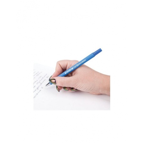 Ручка шариковая BRAUBERG Capital blue, СИНЯЯ, корпус soft-touch голубой, узел 0,7 мм, линия письма 0,35 мм, BP174, (24 шт.) - фото 8