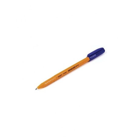 Ручка шариковая STAFF, СИНЯЯ, шестигранная, корпус оранжевый, узел 1 мм, линия письма 0,5 мм, BP104, (100 шт.) - фото 6