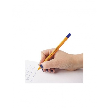 Ручка шариковая STAFF, СИНЯЯ, шестигранная, корпус оранжевый, узел 1 мм, линия письма 0,5 мм, BP104, (100 шт.) - фото 8