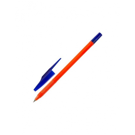 Ручка шариковая масляная STAFF Flare, СИНЯЯ, корпус оранжевый, узел 1 мм, линия письма 0,7 мм, OBP101, (100 шт.) - фото 1
