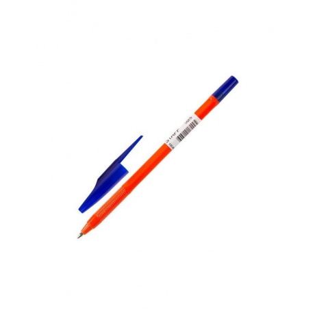 Ручка шариковая масляная STAFF Flare, СИНЯЯ, корпус оранжевый, узел 1 мм, линия письма 0,7 мм, OBP101, (100 шт.) - фото 2