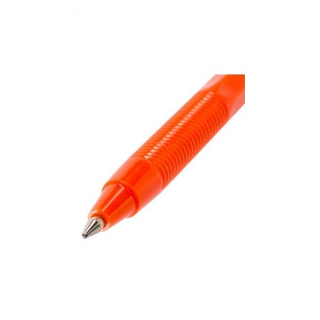 Ручка шариковая масляная STAFF Flare, СИНЯЯ, корпус оранжевый, узел 1 мм, линия письма 0,7 мм, OBP101, (100 шт.) - фото 4
