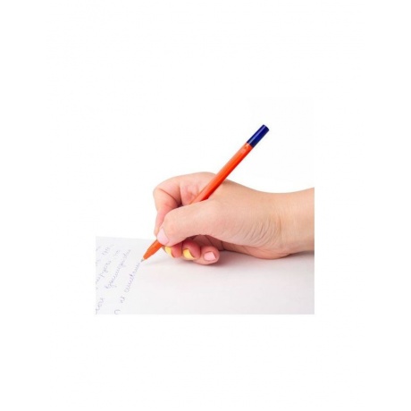 Ручка шариковая масляная STAFF Flare, СИНЯЯ, корпус оранжевый, узел 1 мм, линия письма 0,7 мм, OBP101, (100 шт.) - фото 8