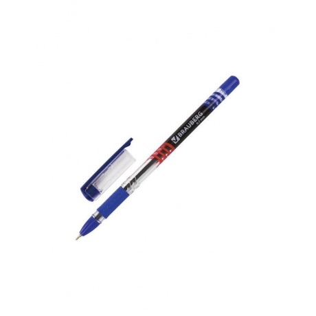 Ручка шариковая масляная с грипом BRAUBERG Spark, СИНЯЯ, печать, узел 0,7 мм, линия письма 0,35 мм, OBP118, (36 шт.) - фото 1