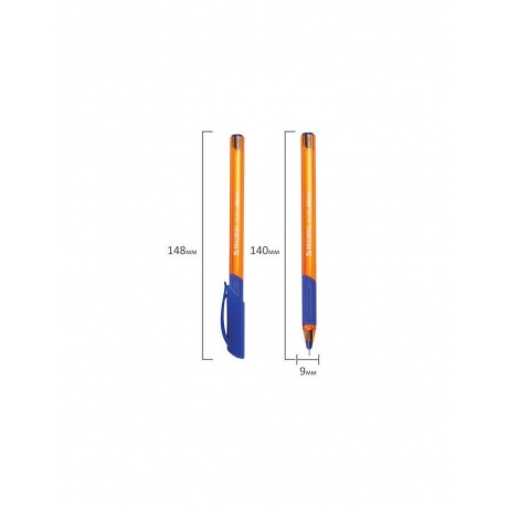 Ручка шариковая масляная BRAUBERG Extra Glide GT Tone Orange, СИНЯЯ, узел 0,7 мм, линия письма 0,35 мм, OBP144, (36 шт.) - фото 7
