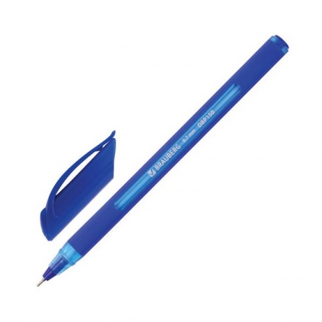Ручка шариковая масляная BRAUBERG Extra Glide Soft Blue, СИНЯЯ, узел 0,7 мм, линия письма 0,35 мм, OBP150, (24 шт.) - фото 1
