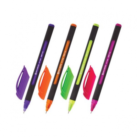Ручка шариковая масляная BRAUBERG Extra Glide Soft Color, СИНЯЯ, узел 0,7 мм, линия письма 0,35 мм, OBP156, (24 шт.) - фото 1