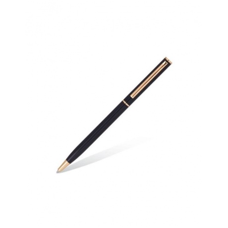 Ручка бизнес-класса шариковая BRAUBERG Slim Black, корпус черный, узел 1 мм, линия письма 0,7 мм, синяя, 141402 - фото 2