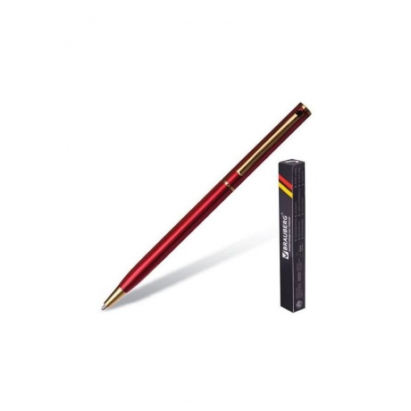 Ручка бизнес-класса шариковая BRAUBERG Slim Burgundy, корпус бор...