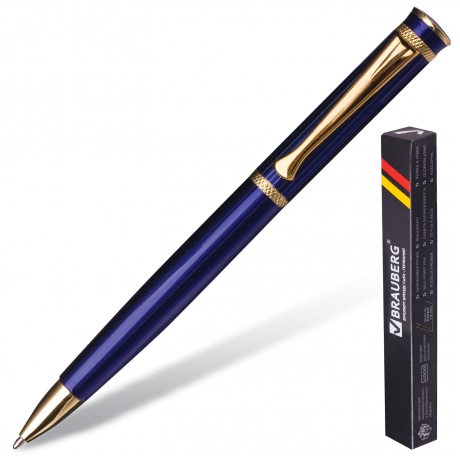 Ручка бизнес-класса шариковая BRAUBERG Perfect Blue, корпус синий, узел 1 мм, линия письма 0,7 мм, синяя, 141415 - фото 1
