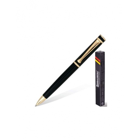 Ручка бизнес-класса шариковая BRAUBERG Perfect Black, корпус черный, узел 1 мм, линия письма 0,7 мм, синяя, 141416 - фото 1