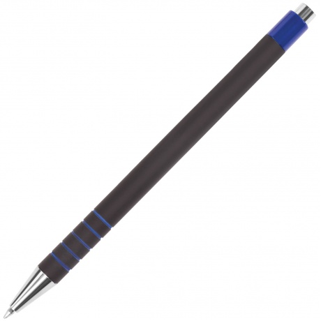 Ручка шариковая автоматическая BRAUBERG Capital+, СИНЯЯ, soft-touch, узел 0,7 мм, линия письма 0,35 мм, подвес, BPR131, (25 шт.) - фото 2