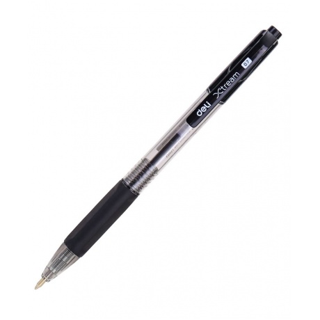 Ручка шариковая автоматическая Deli EQ02320 X-tream черная, корпус прозрачный/черный (12 шт. в уп-ке) - фото 2