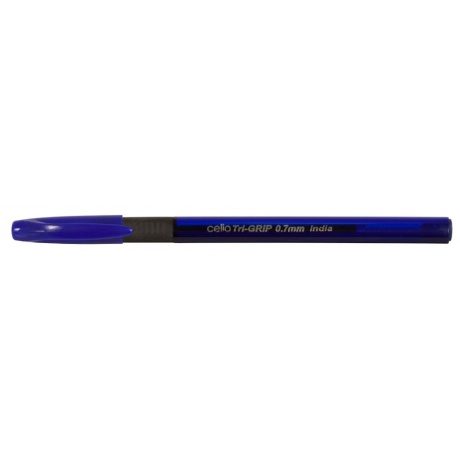 Ручка шариковая Cello Trimate Grip (TRIG-31B) синяя, корпус синий - фото 1