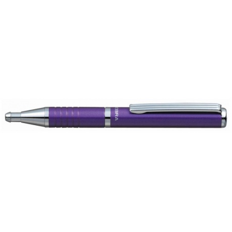 Ручка шариковая автоматическая Zebra Slide (BP115-PU) синяя, корпус фиолетовый - фото 2