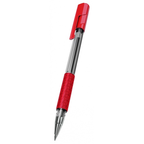 Ручка шариковая Deli Arrow EQ01540 красный, корпус прозрачный/красный - фото 1