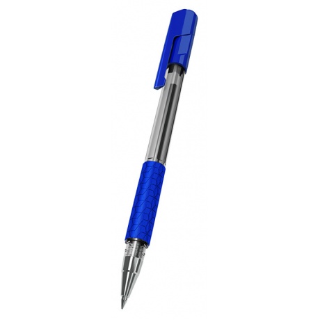 Ручка шариковая Deli Arrow EQ01730 синяя, корпус прозрачный/синий - фото 1