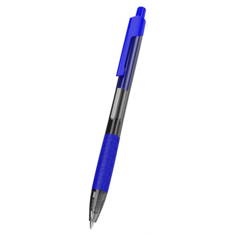 Ручка шариковая автоматическая Deli Arrow EQ01830 синяя, корпус прозрачный/синий - фото 1