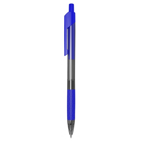 Ручка шариковая автоматическая Deli Arrow EQ01930 синяя, корпус прозрачный/синий - фото 2