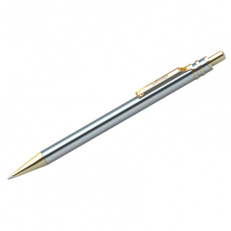 Ручка шариковая Berlingo Silver Premium CPs_72935 корпус Chrome-Gold, стержень Blue - фото 1