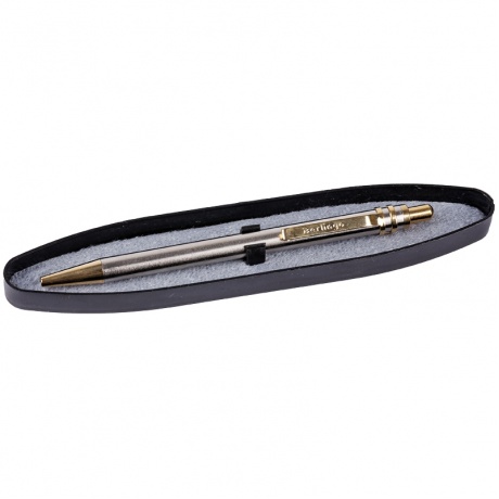 Ручка шариковая Berlingo Silver Premium CPs_72935 корпус Chrome-Gold, стержень Blue - фото 2