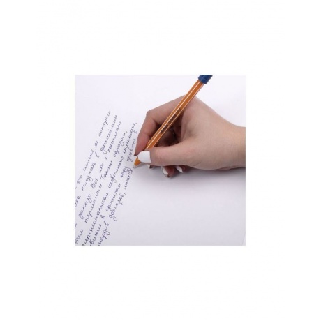 Ручка шариковая масляная PENSAN Officepen 1010, СИНЯЯ, корпус оранжевый, 1мм, линия 0,8мм, 1010/60 (60 шт.)  - фото 8